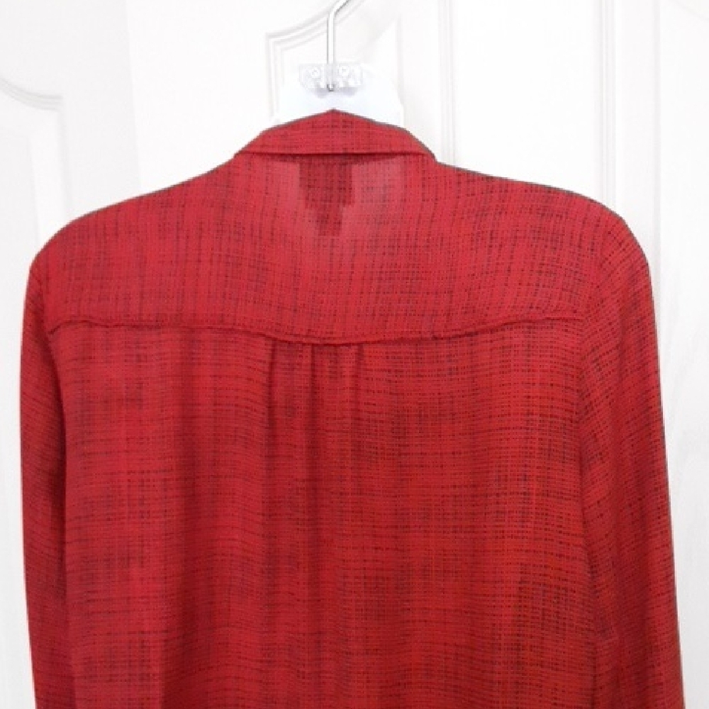 Red Long Sleeve Blouse - Picture 5 of 6